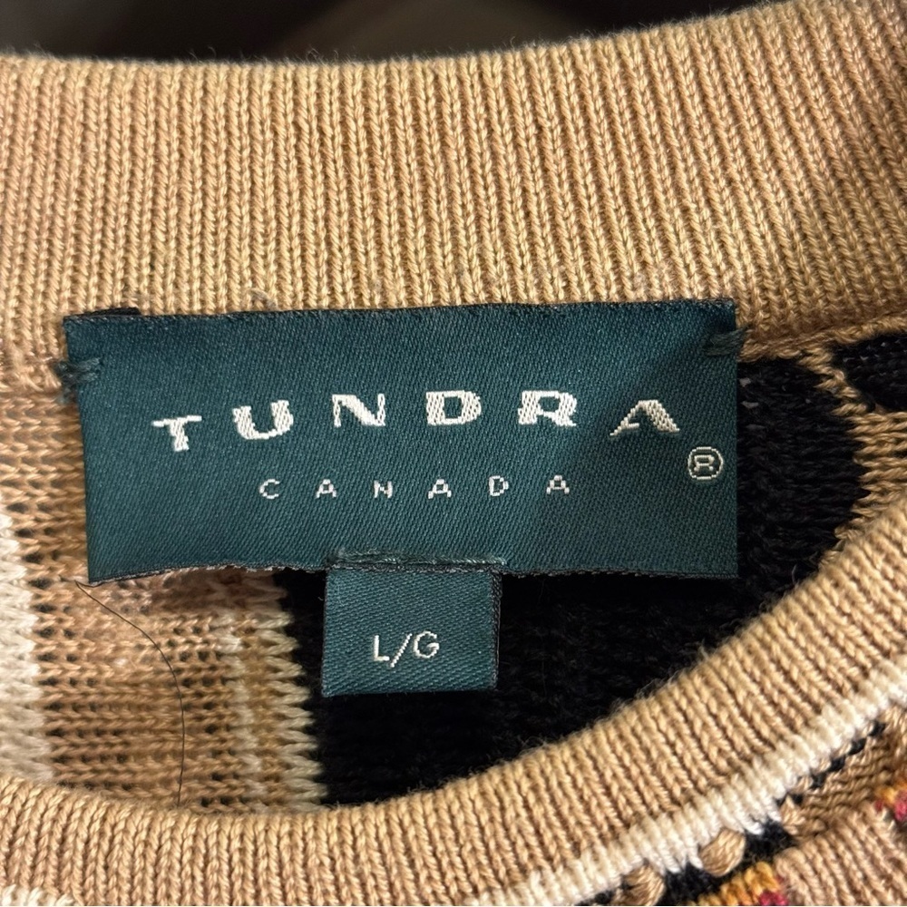 Vtg Tundra Canada Multi Color Sweater Mens Size L Biggie Hip Hop Coogi Style - Picture 3 of 8